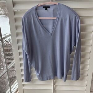 Eileen Fisher Light Blue V-Neck Top